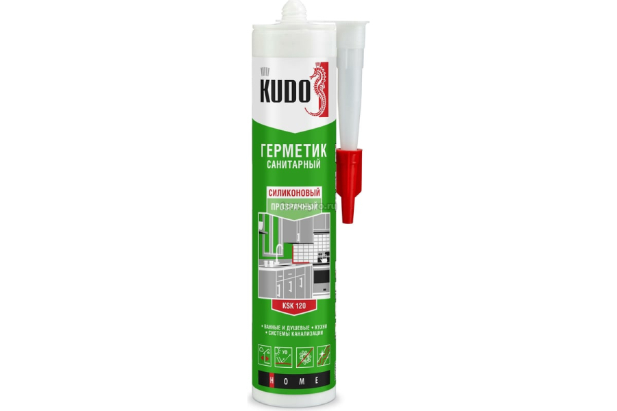 205393 KUDO KSK-120 Герметик силиконовый санитарный прозрачный 280 мл