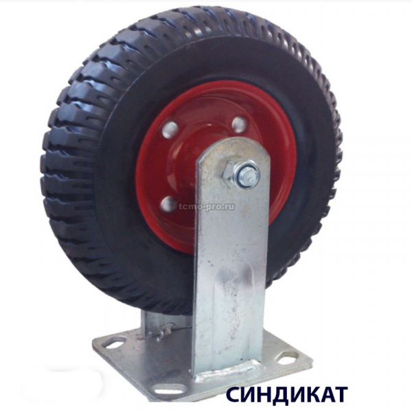 Z13-02-125-302B Колесо литая резина красный диск не поворотное 125 мм