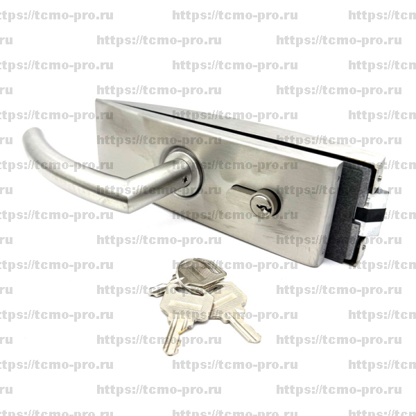 122-1701N-304 Стеклозамок с нажимной ручкой