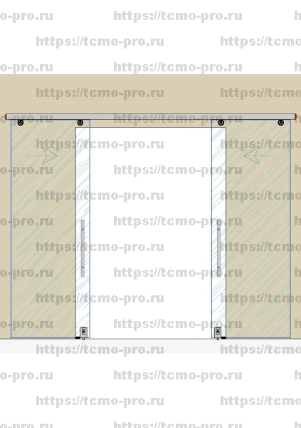 SND 00-06 Дверь стеклянная межкомнатная двойная на системе 
